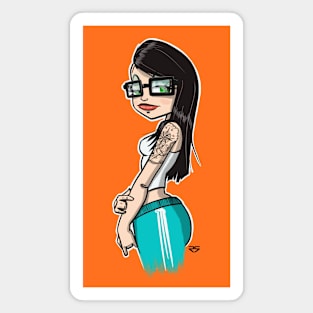 Glasses Tattoo Pinup Girl Magnet